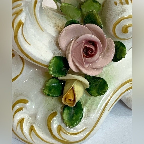 Vintage Kammer and Kramer Rose Porcelain Candlestick Germany KSK - Picture 9 of 12